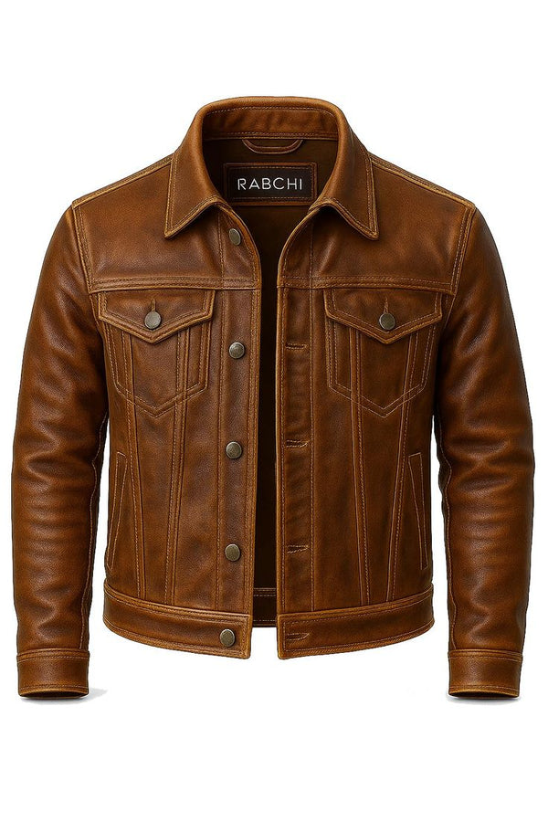 Premium Leather jacket 100% pure leather trendy jacket also use as biker jacket brown jacket