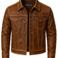 Premium Leather jacket 100% pure leather trendy jacket also use as biker jacket brown jacket