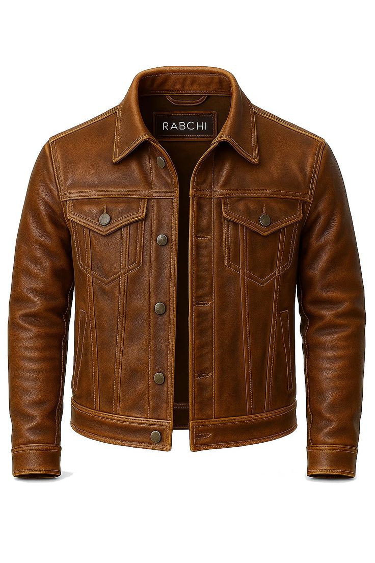 Premium Leather jacket 100% pure leather trendy jacket also use as biker jacket brown jacket