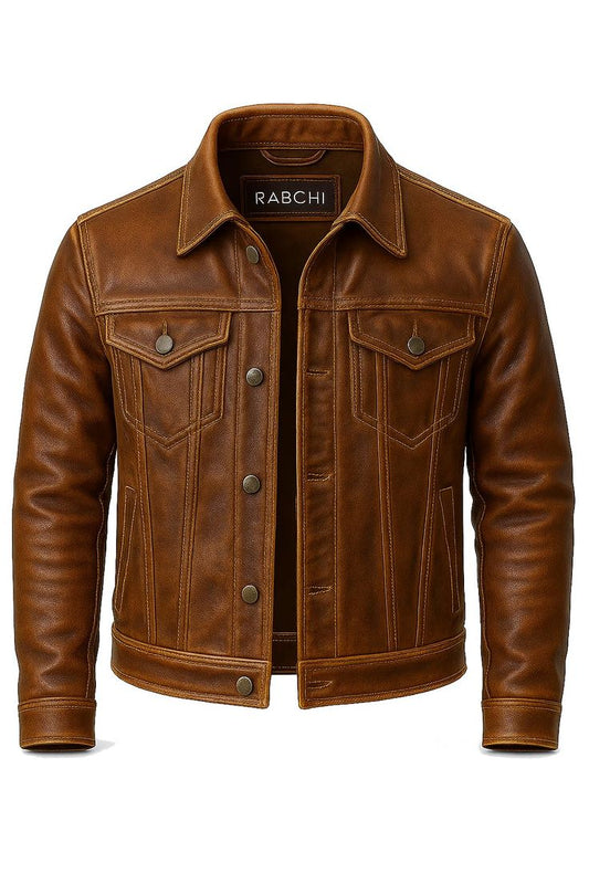 Premium Leather jacket 100% pure leather trendy jacket also use as biker jacket brown jacket